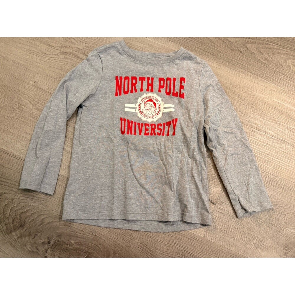 Grey North Pole University Long Sleeve 4T EUC‎